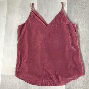 EXPRESS PINK CAMISOLE VELOUR V NECK TANK TOP WOMENS SMALL
